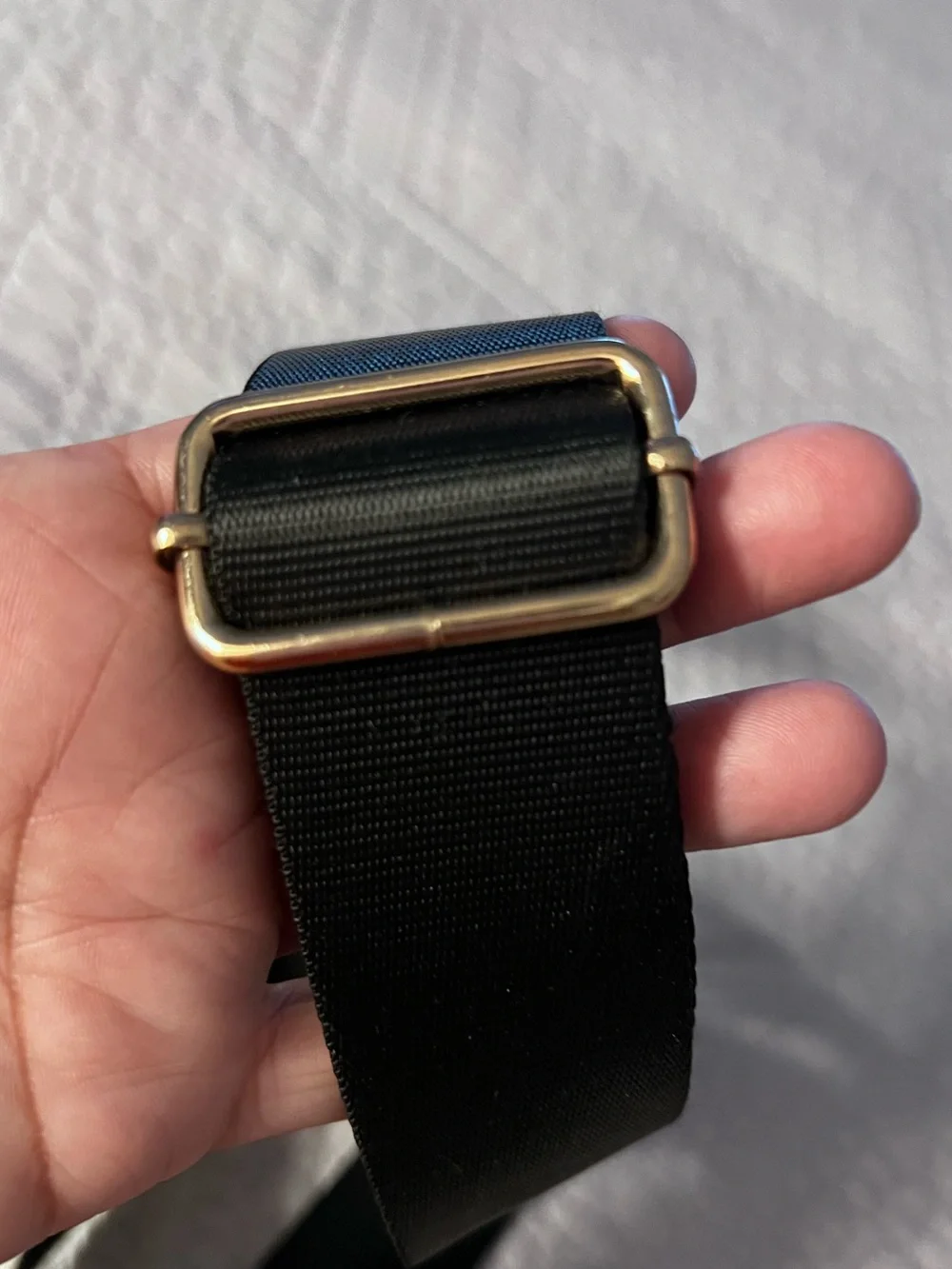 Wide Black Replacement Strap with Gold Clips